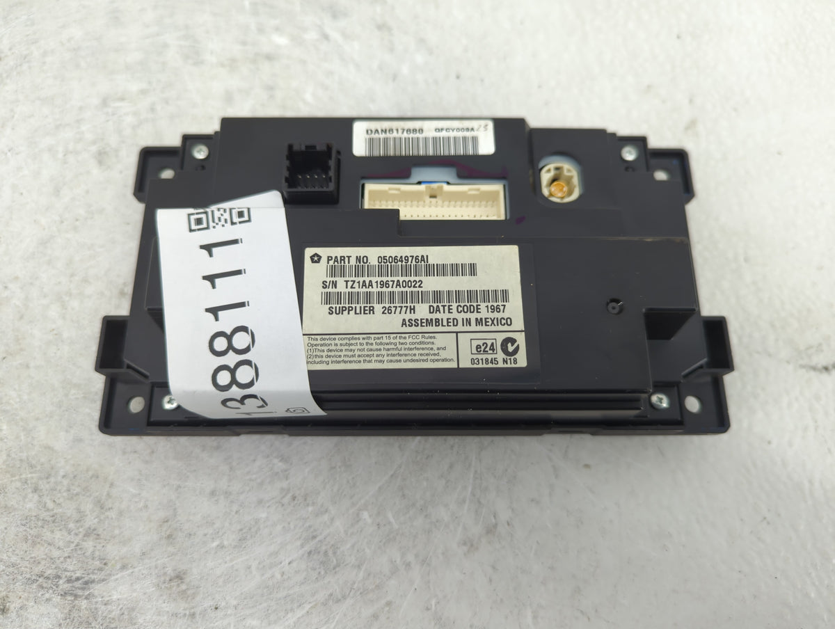 2017 Dodge Journey Information Radio Display Screen 1388111 - Oemusedautoparts1.com