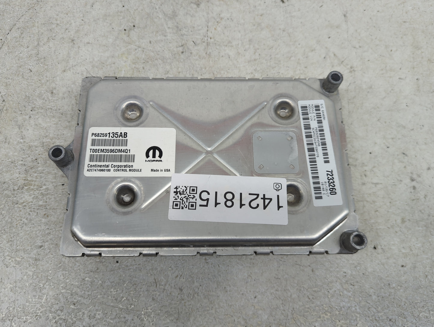 2016-2019 Dodge Journey PCM Engine Control Computer ECU ECM PCU OEM P/N:P68328245AB P68259135AB Fits Fits 2016 2017 2018 201