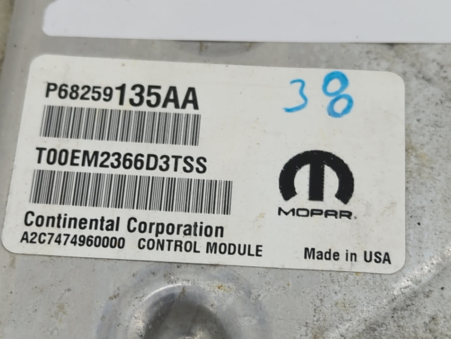 2016-2019 Dodge Journey PCM Engine Control Computer ECU ECM PCU OEM P/N:P68259135AA T00EM2366D3TSS Fits Fits 2016 2017 2018