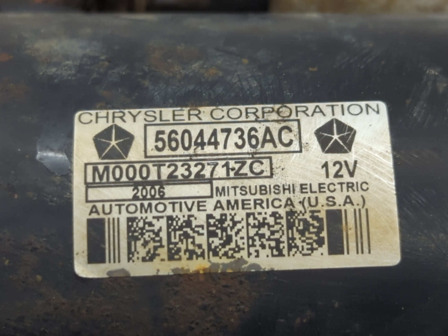 2017 Dodge Ram 1500 Car Starter Motor Solenoid OEM P/N:M000T23271ZC 56044736AC Fits OEM Used Auto Parts - Oemusedautoparts1.