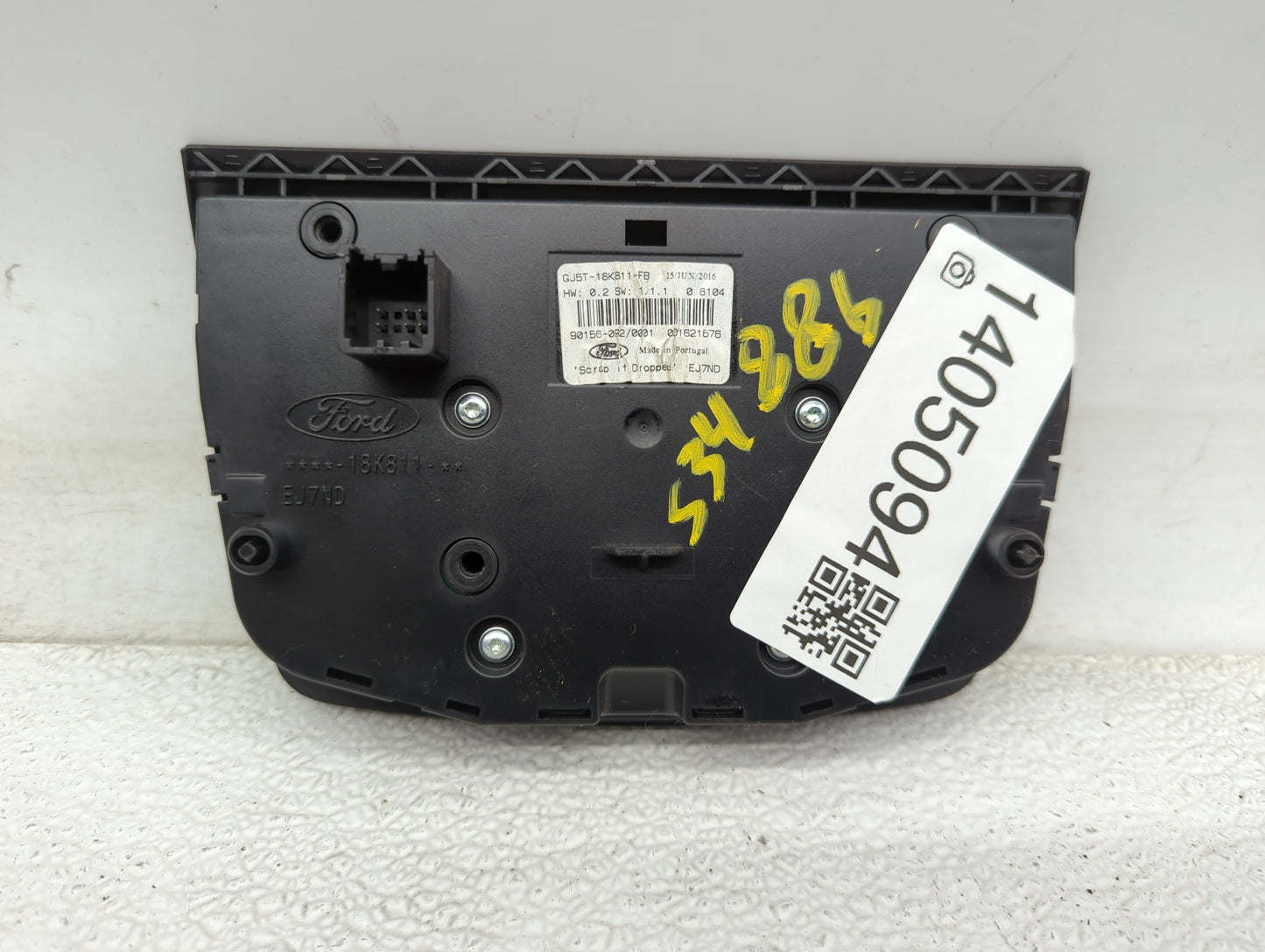 2017-2019 Ford Escape Radio AM FM Cd Player Receiver Replacement P/N:GJ5T-18K811-FB Fits Fits 2017 2018 2019 OEM Used Auto P