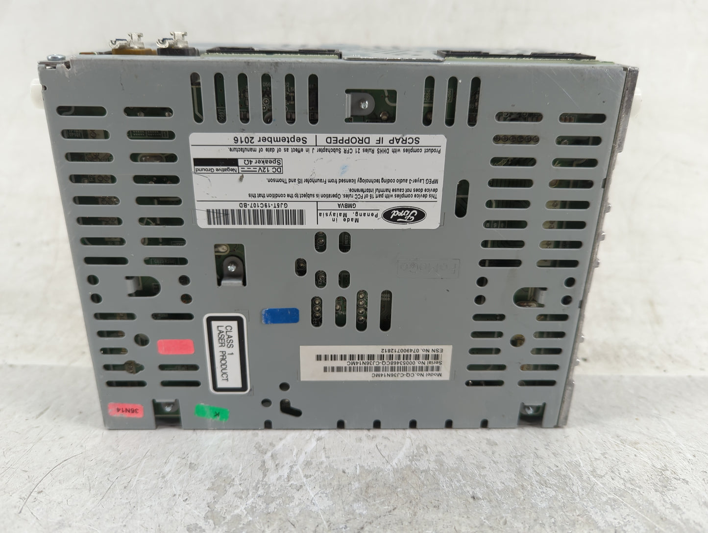 2017 Ford Escape Radio AM FM Cd Player Receiver Replacement P/N:GJ5T-19C107-BD Fits OEM Used Auto Parts - Oemusedautoparts1.