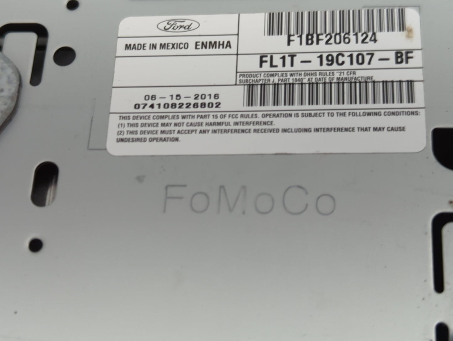 2015-2017 Ford Expedition Radio AM FM Cd Player Receiver Replacement P/N:FL1T-19C107-BF F1BF206124 Fits Fits 2015 2016 2017