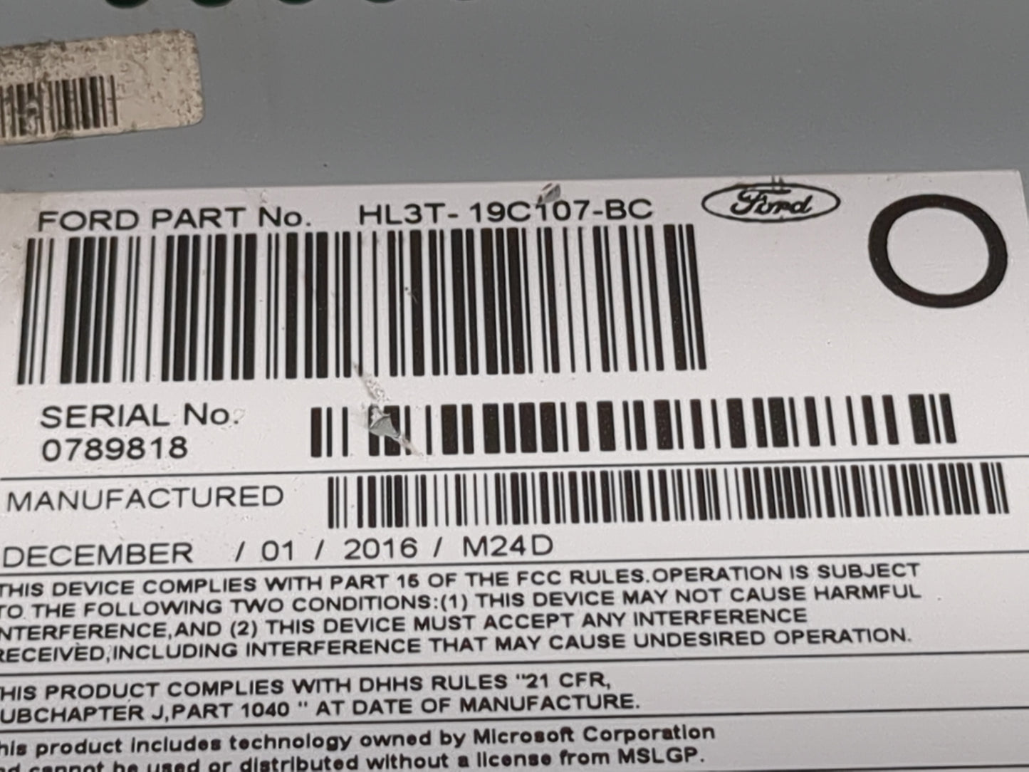 2017 Ford F150 Radio AM FM Cd Player Receiver Replacement P/N:PU-3640P-E HL3T-19C107-BC Fits Fits 2016 2018 OEM Used Auto Pa