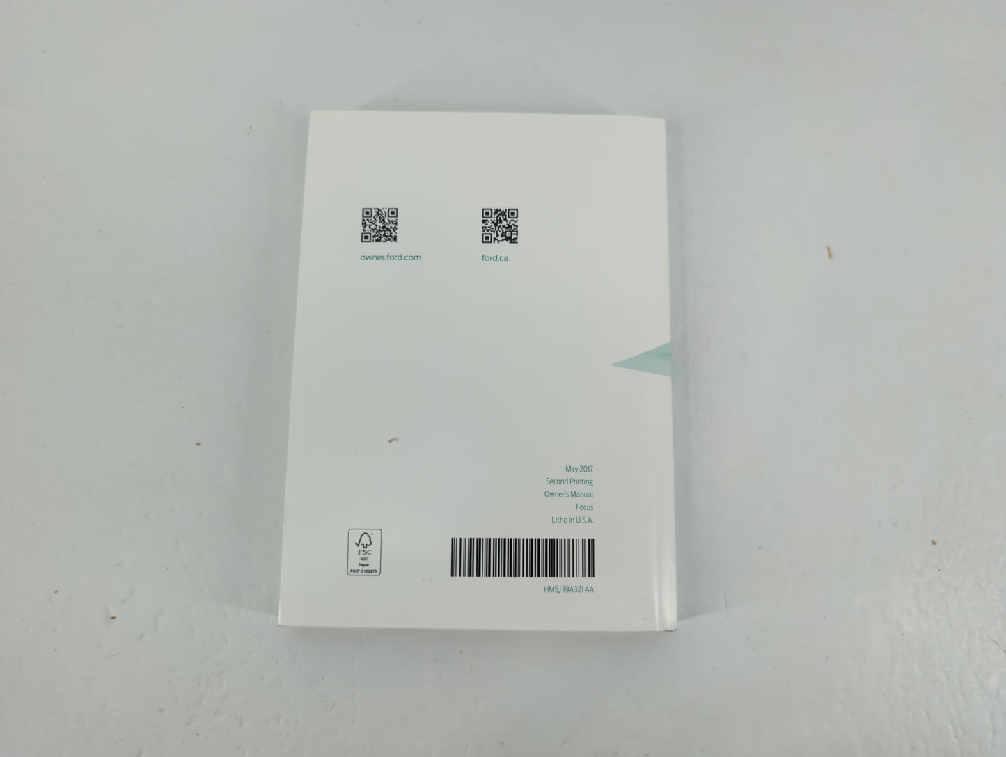2017 Ford Focus Owners Manual Book Guide P/N:HM5J 19A321 AA OEM Used Auto Parts - Oemusedautoparts1.com