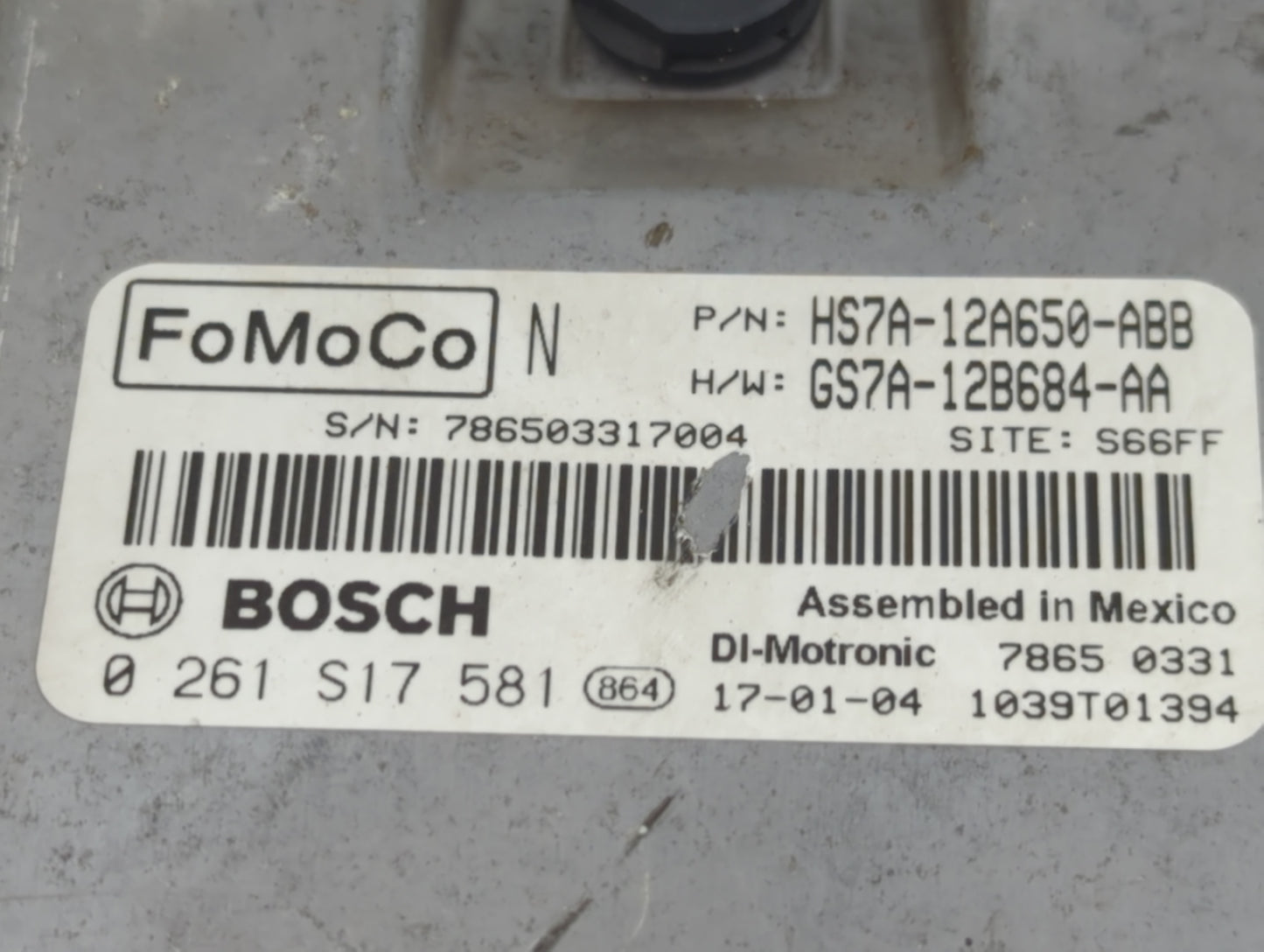 2017-2019 Ford Fusion PCM Engine Control Computer ECU ECM PCU OEM P/N:HS7A-12A650-ABB Fits Fits 2017 2018 2019 OEM Used Auto