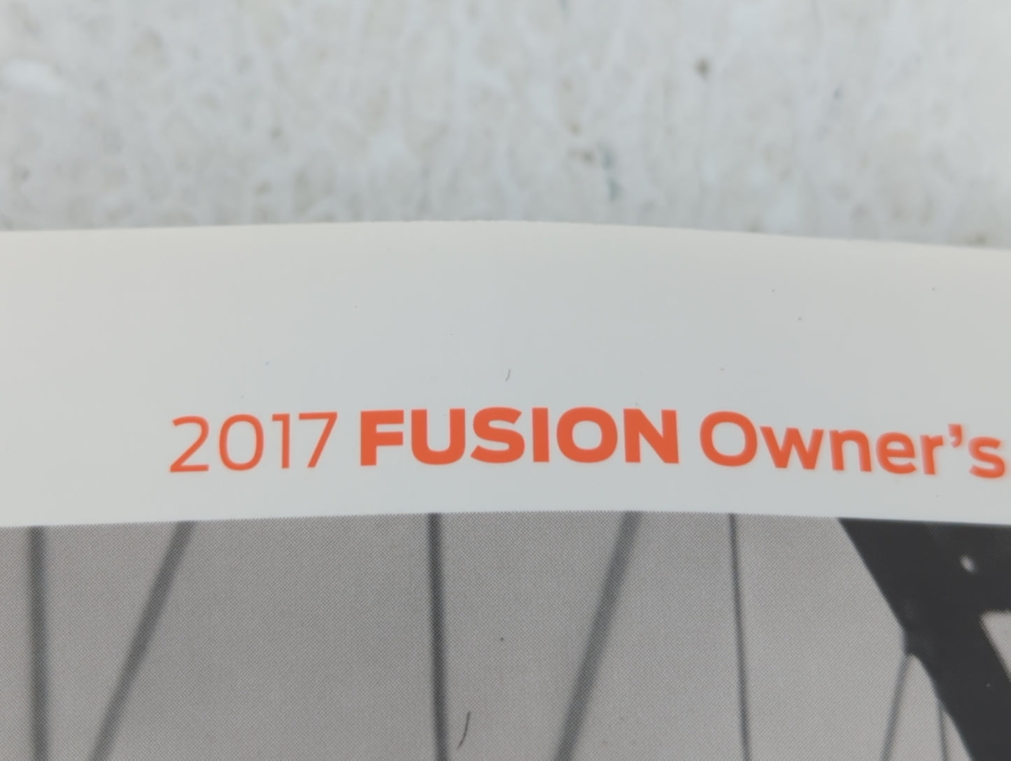 2017 Ford Fusion Owners Manual Book Guide OEM Used Auto Parts - Oemusedautoparts1.com