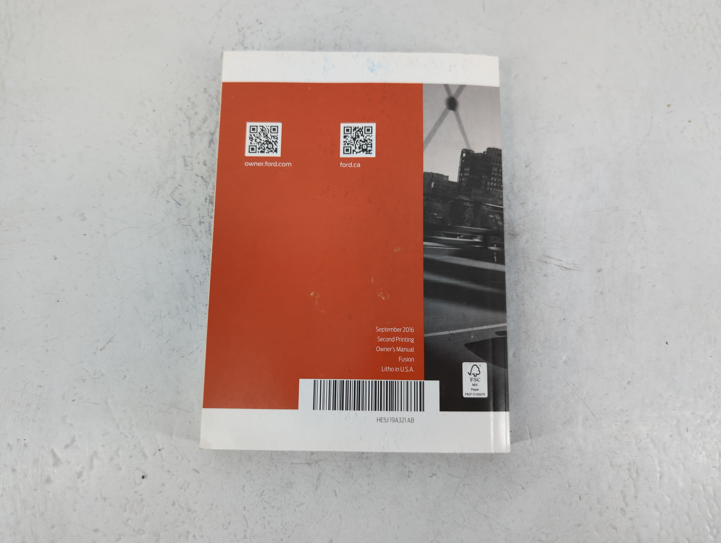 2017 Ford Fusion Owners Manual Book Guide P/N:HE5J 19A321 AB OEM Used Auto Parts - Oemusedautoparts1.com