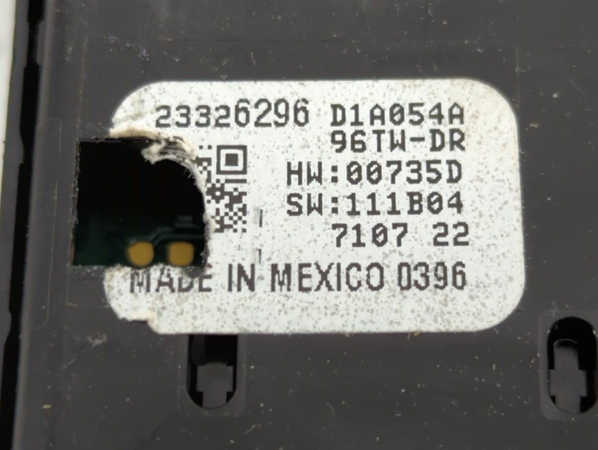 2017 Gmc Acadia Master Power Window Switch Replacement Driver Side Left P/N:23326296 D1A054A Fits OEM Used Auto Parts - Oemu