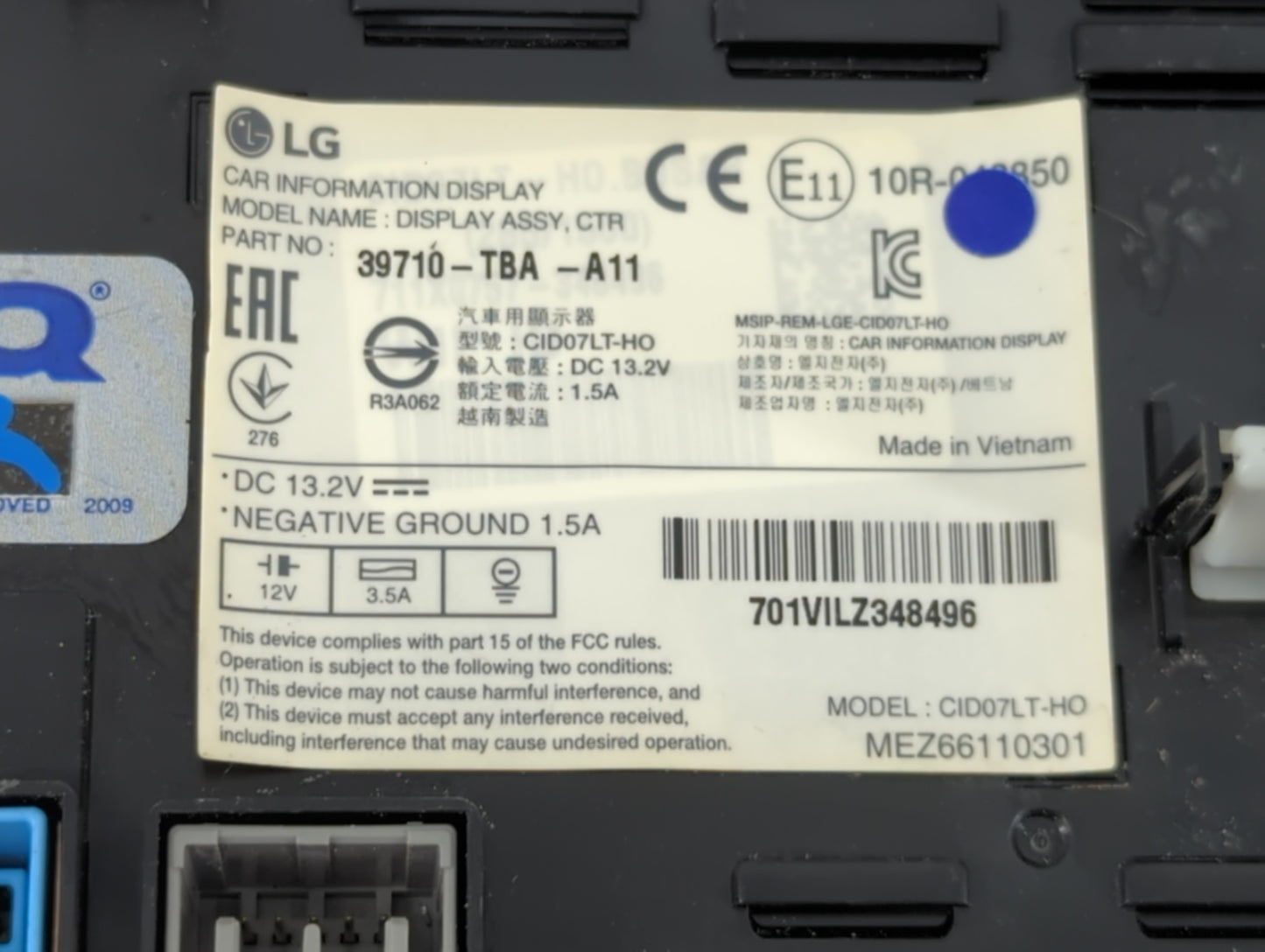 2016-2018 Honda Civic Information Display Screen - Oemusedautoparts1.com