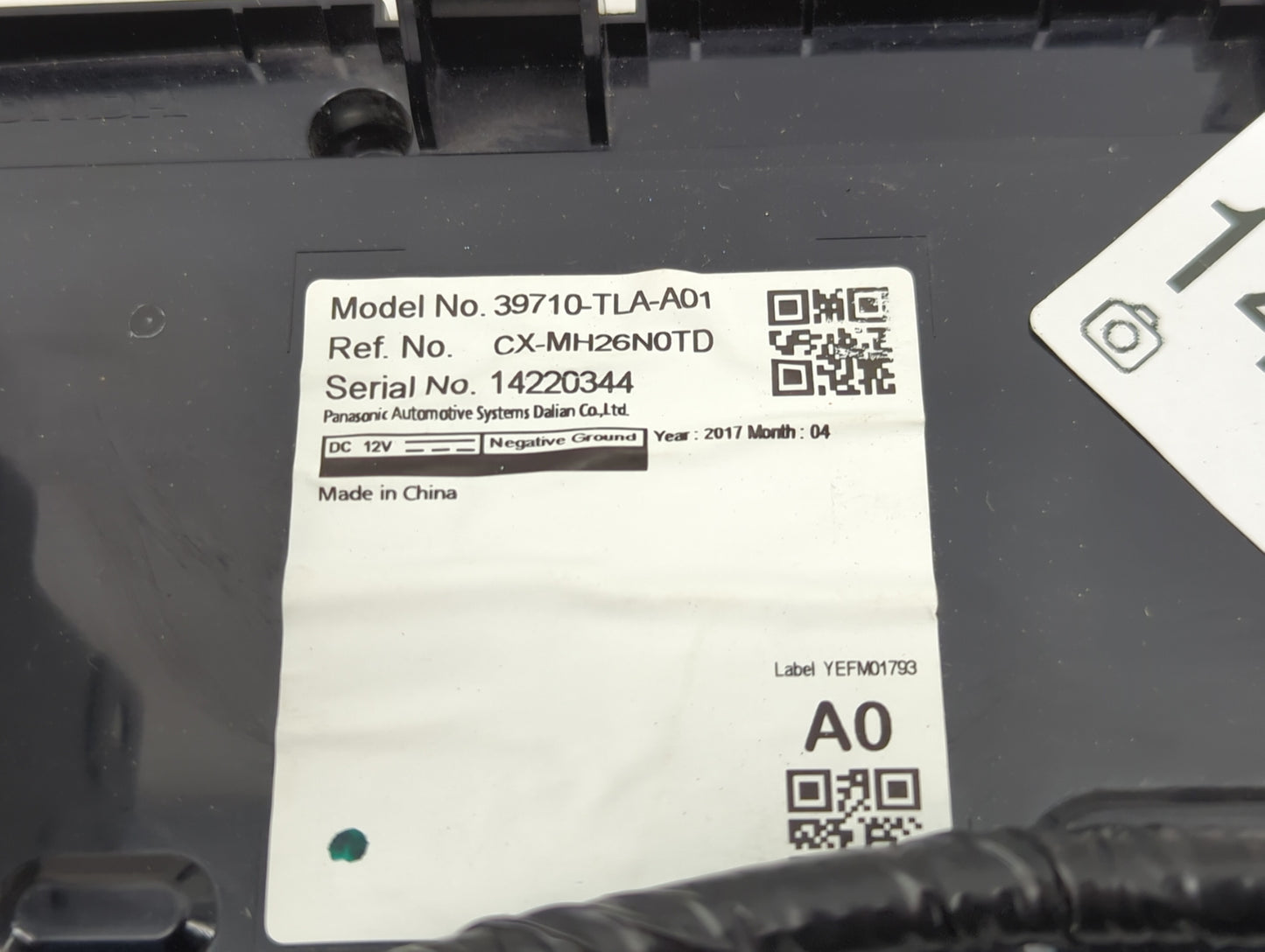 2017 Honda Civic Radio AM FM Cd Player Receiver Replacement P/N:39710-TLA-A01 CX-MH26N0TD Fits OEM Used Auto Parts - Oemused