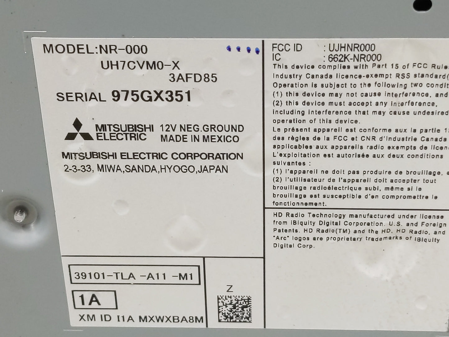 2017 Honda Cr-V Radio AM FM Cd Player Receiver Replacement P/N:39101-TLA-A11-M1 Fits OEM Used Auto Parts - Oemusedautoparts1