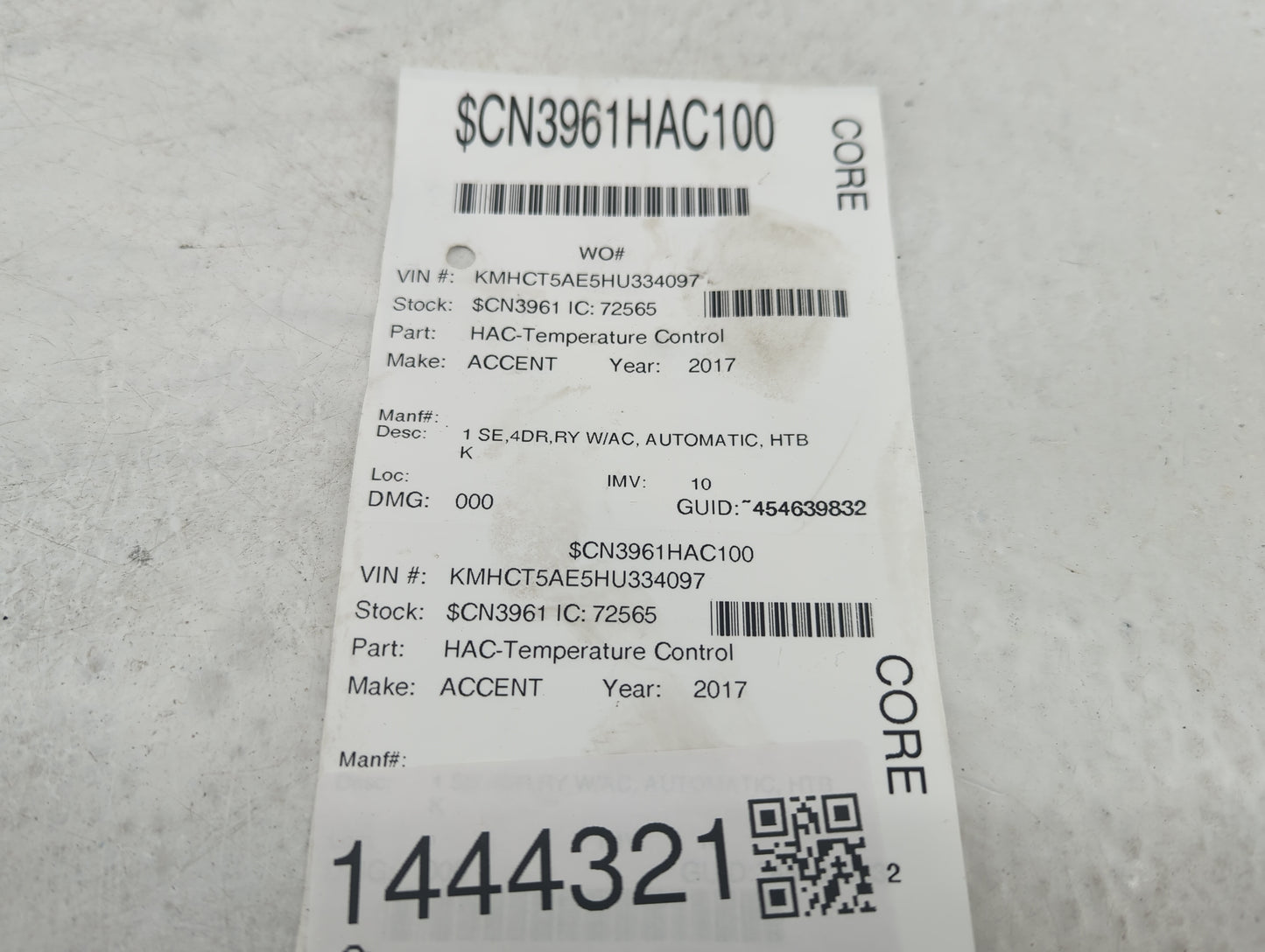 2015-2017 Hyundai Accent Climate Control Module Temperature AC/Heater Replacement Fits Fits 2015 2016 2017 OEM Used Auto Par