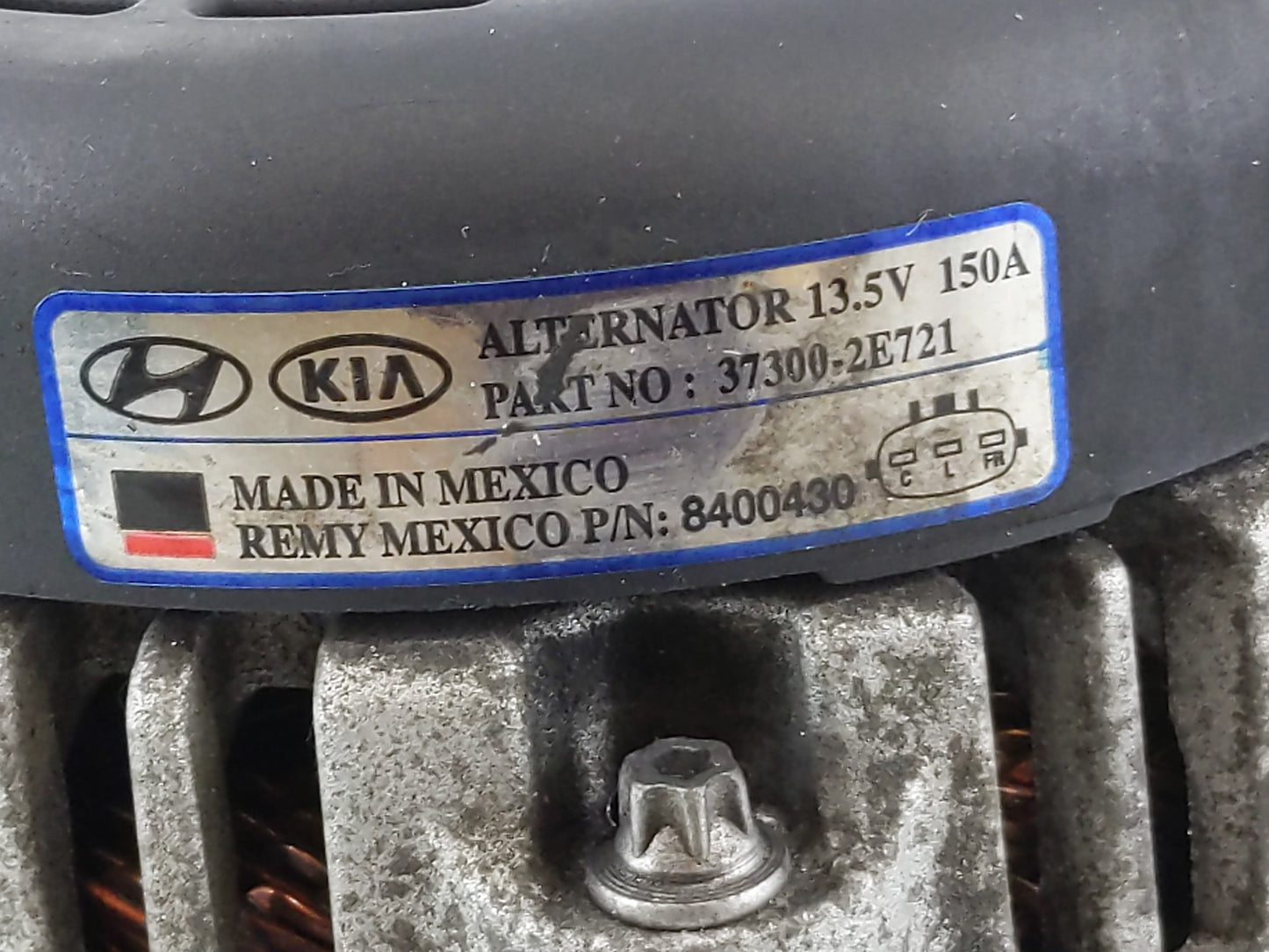 2017-2020 Hyundai Elantra Alternator Replacement Generator Charging Assembly Engine OEM P/N:37300-2E721 Fits OEM Used Auto P