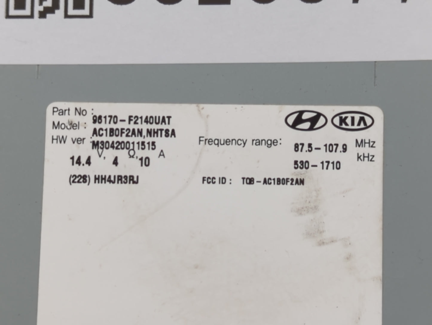 2017-2020 Hyundai Elantra Radio AM FM Cd Player Receiver Replacement P/N:96170-F2140UAT Fits Fits 2017 2018 2019 2020 OEM Us