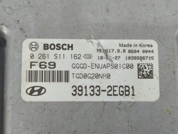 2016-2017 Hyundai Elantra PCM Engine Control Computer ECU ECM PCU OEM P/N:39133-2EGB1 0261S11162 Fits Fits 2016 2017 OEM Used Auto Parts