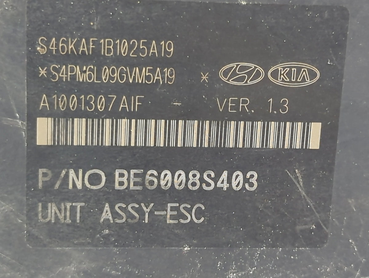 2017-2018 Hyundai Santa Fe Anti-Lock Brake ABS Pump Module Actuator OEM P/N:BE6008S403 S46KAF1B1025A19 Fits Fits 2017 2018 O