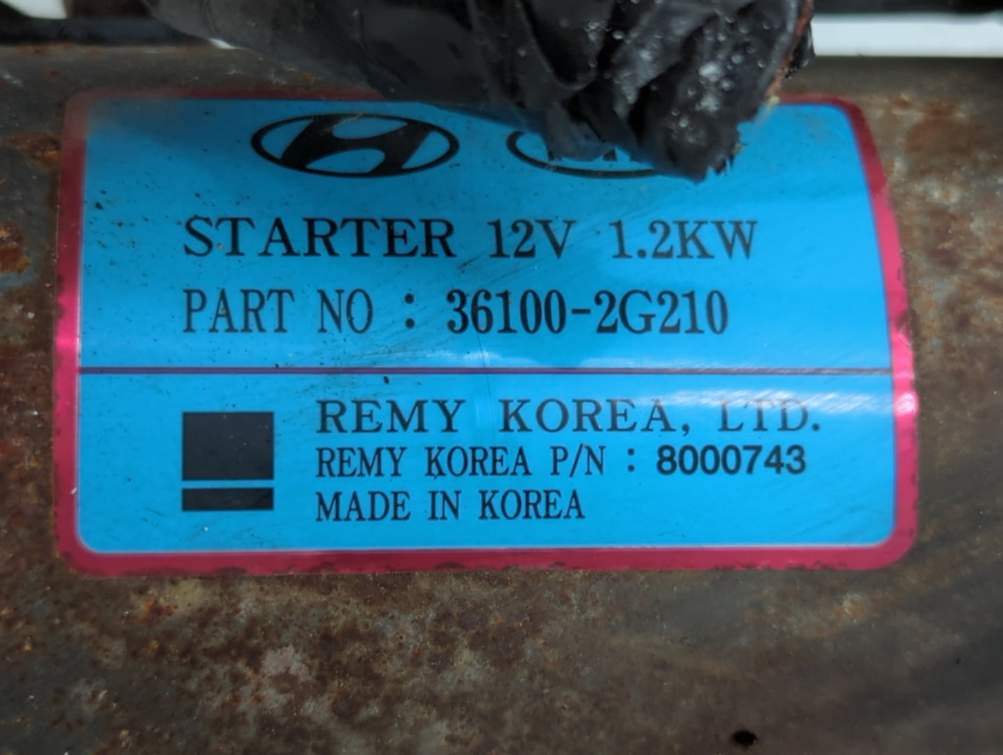 2015-2019 Hyundai Sonata Car Starter Motor Solenoid OEM P/N:36100-2G210 36100-2G250 Fits Fits 2015 2016 2017 2018 2019 2020