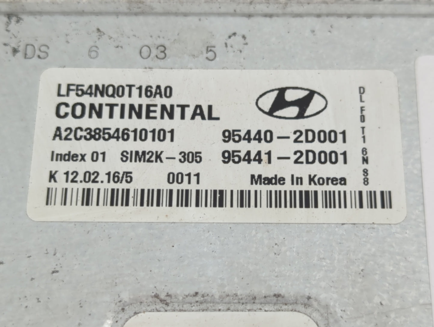 2015-2017 Hyundai Sonata PCM Engine Control Computer ECU ECM PCU OEM P/N:95441-2D001 95440-2D001 Fits Fits 2015 2016 2017 OE