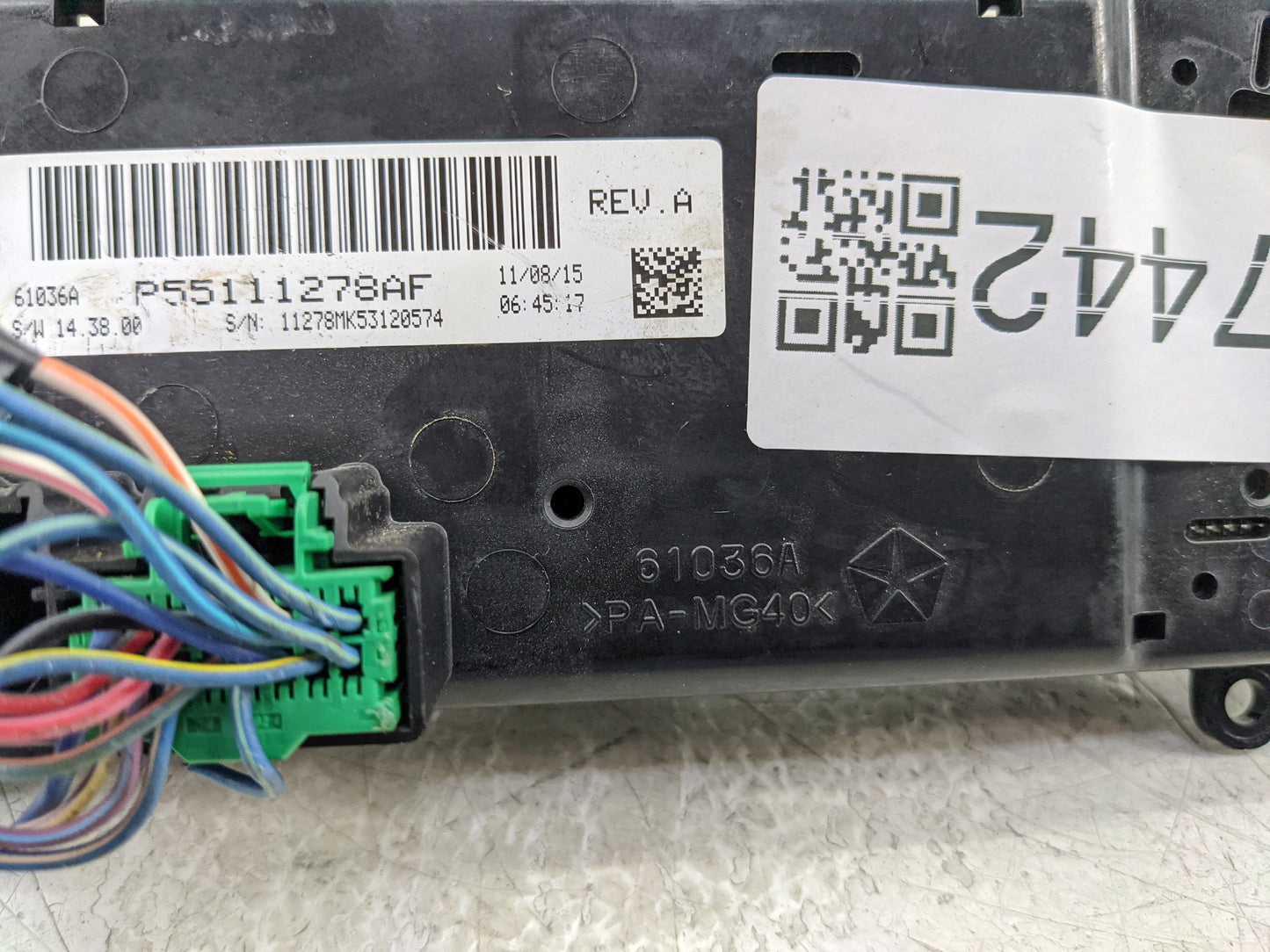 2011-2017 Jeep Patriot Climate Control Module Temperature AC/Heater Replacement P/N:55111278AF Fits OEM Used Auto Parts - Oe