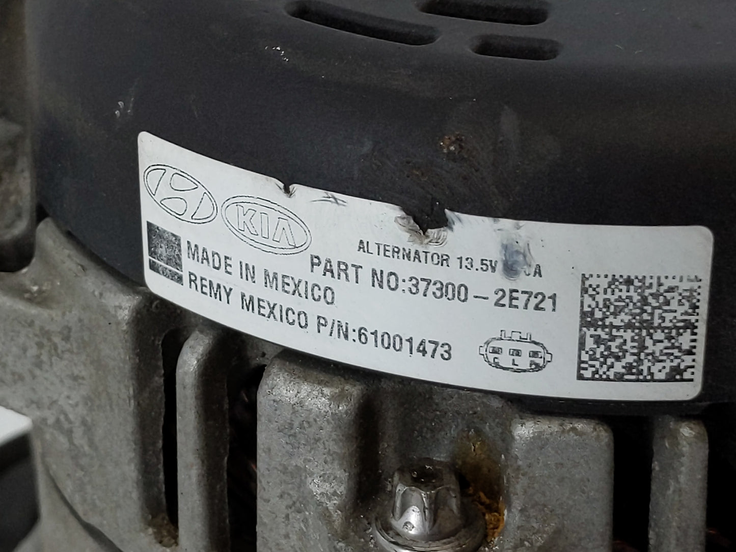 2017-2018 Kia Forte Alternator Replacement Generator Charging Assembly Engine OEM P/N:37300-2E721 Fits Fits 2017 2018 2019 2