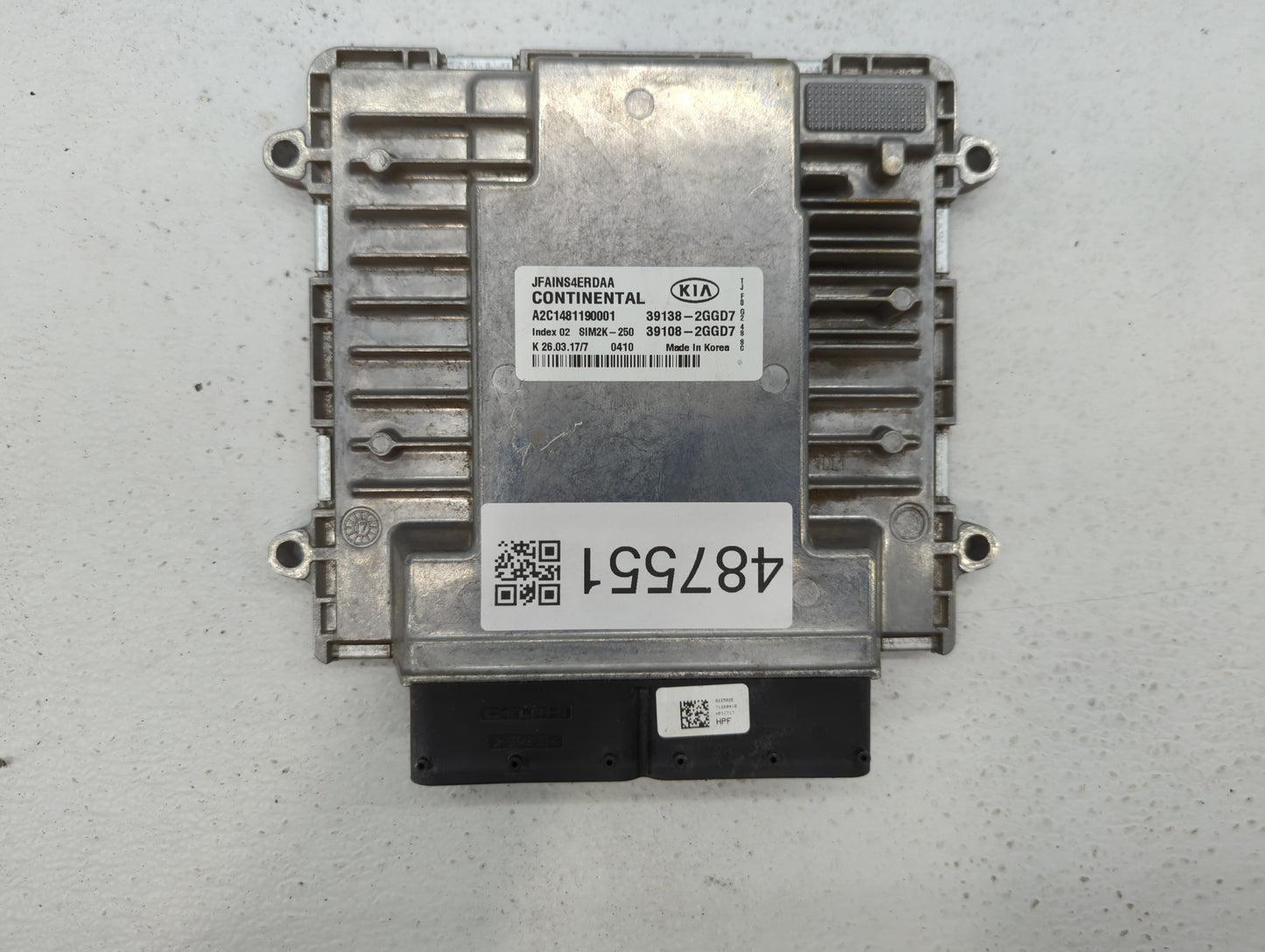 2016-2018 Kia Optima PCM Engine Control Computer ECU ECM PCU OEM P/N:39108-2GGD7 39138-2GGD7, 39108-2GGD5 Fits Fits 2016 201