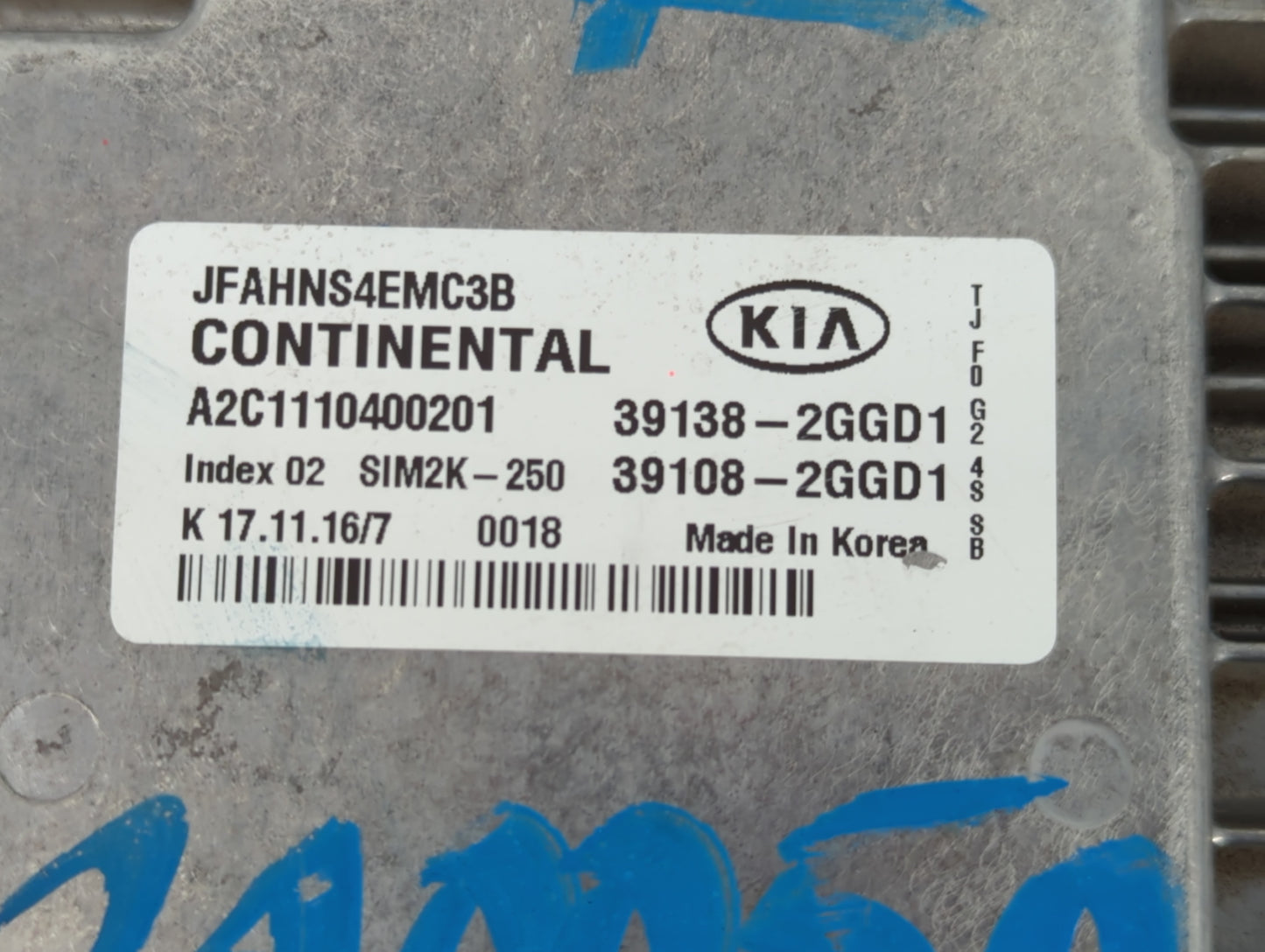 2016-2018 Kia Optima PCM Engine Control Computer ECU ECM PCU OEM P/N:39108-2GGD1 39138-2GGD1 Fits Fits 2016 2017 2018 OEM Us