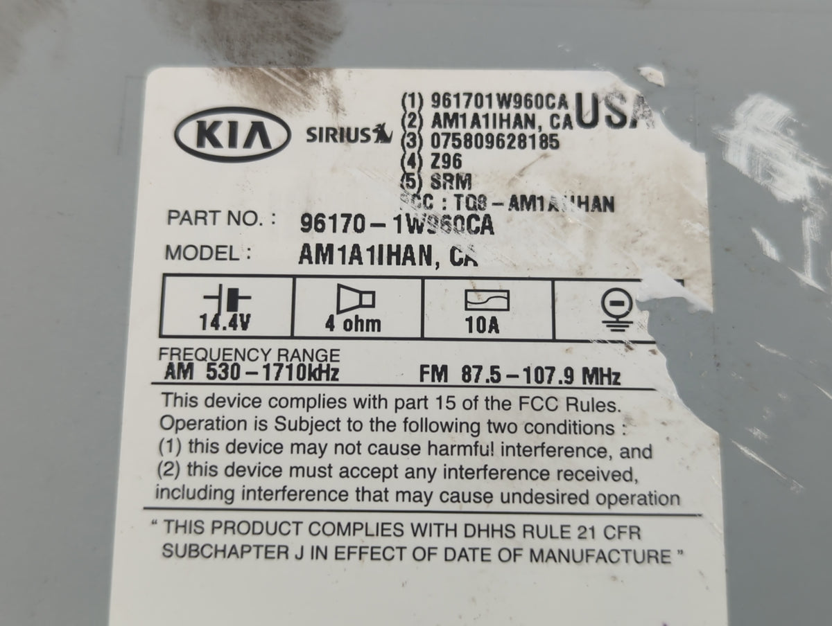 2016-2017 Kia Rio Am Fm Cd Player Radio Receiver 729203 - Oemusedautoparts1.com