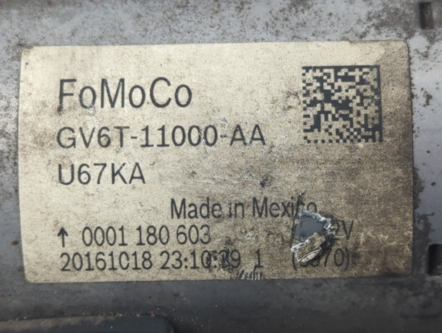 2017-2019 Lincoln Mkc Car Starter Motor Solenoid OEM P/N:GV6T-11000-AA Fits Fits 2017 2018 2019 2020 2021 2022 OEM Used Auto