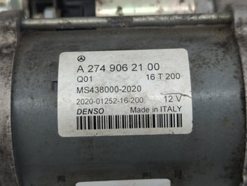 2015-2018 Mercedes-Benz C300 Car Starter Motor Solenoid OEM P/N:A 274 906 21 00 Fits Fits 2015 2016 2017 2018 2019 2020 2021 OEM Used Auto Parts