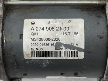 2015-2018 Mercedes-Benz C300 Car Starter Motor Solenoid OEM P/N:A 274 906 21 00 Fits Fits 2015 2016 2017 2018 2019 2020 2021 OEM Used Auto Parts