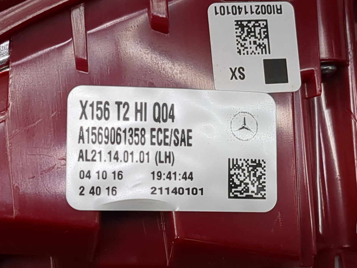 2015-2017 Mercedes-Benz Gla250 Tail Light Assembly Driver Left OEM P/N:A1569061358 Fits Fits 2015 2016 2017 OEM Used Auto Pa