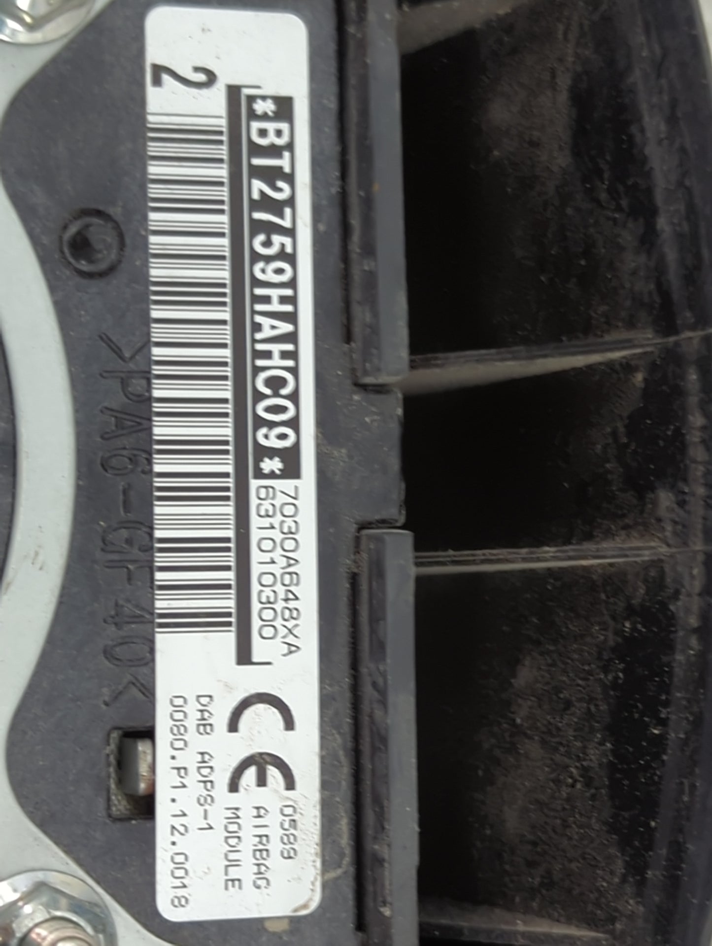 2017 Mitsubishi Outlander Sport Air Bag Driver Left Steering Wheel Mounted P/N:BT2759HAHC09 7030A648XA, 631010300 Fits OEM U