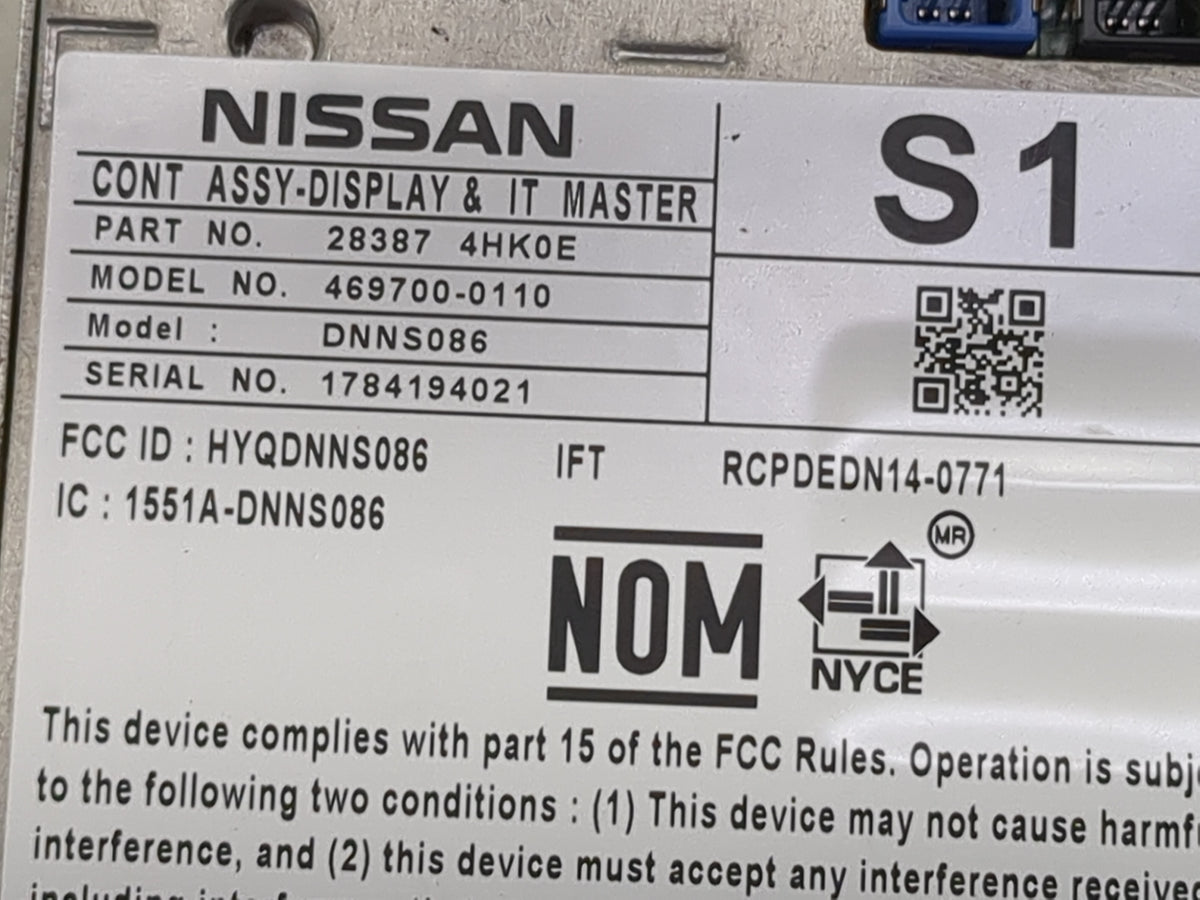 2017-2017 Nissan Pathfinder Information Radio Display Screen 1494859 - Oemusedautoparts1.com