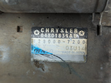 2014-2021 Ram Promaster 1500 Car Starter Motor Solenoid OEM P/N:428000-7200 Fits OEM Used Auto Parts