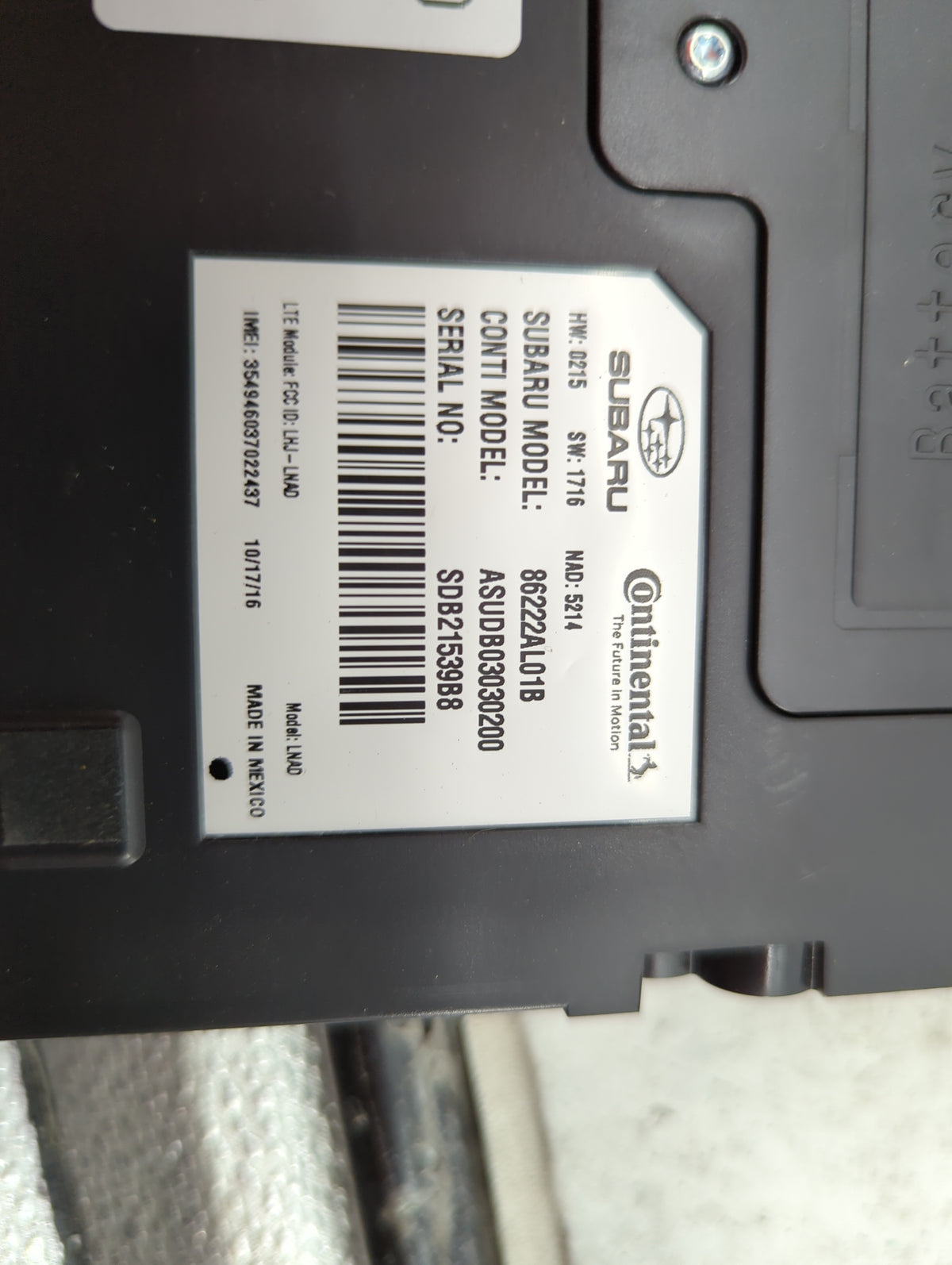 2016-2018 Subaru Legacy Telematics Control Module 1501261 - Oemusedautoparts1.com