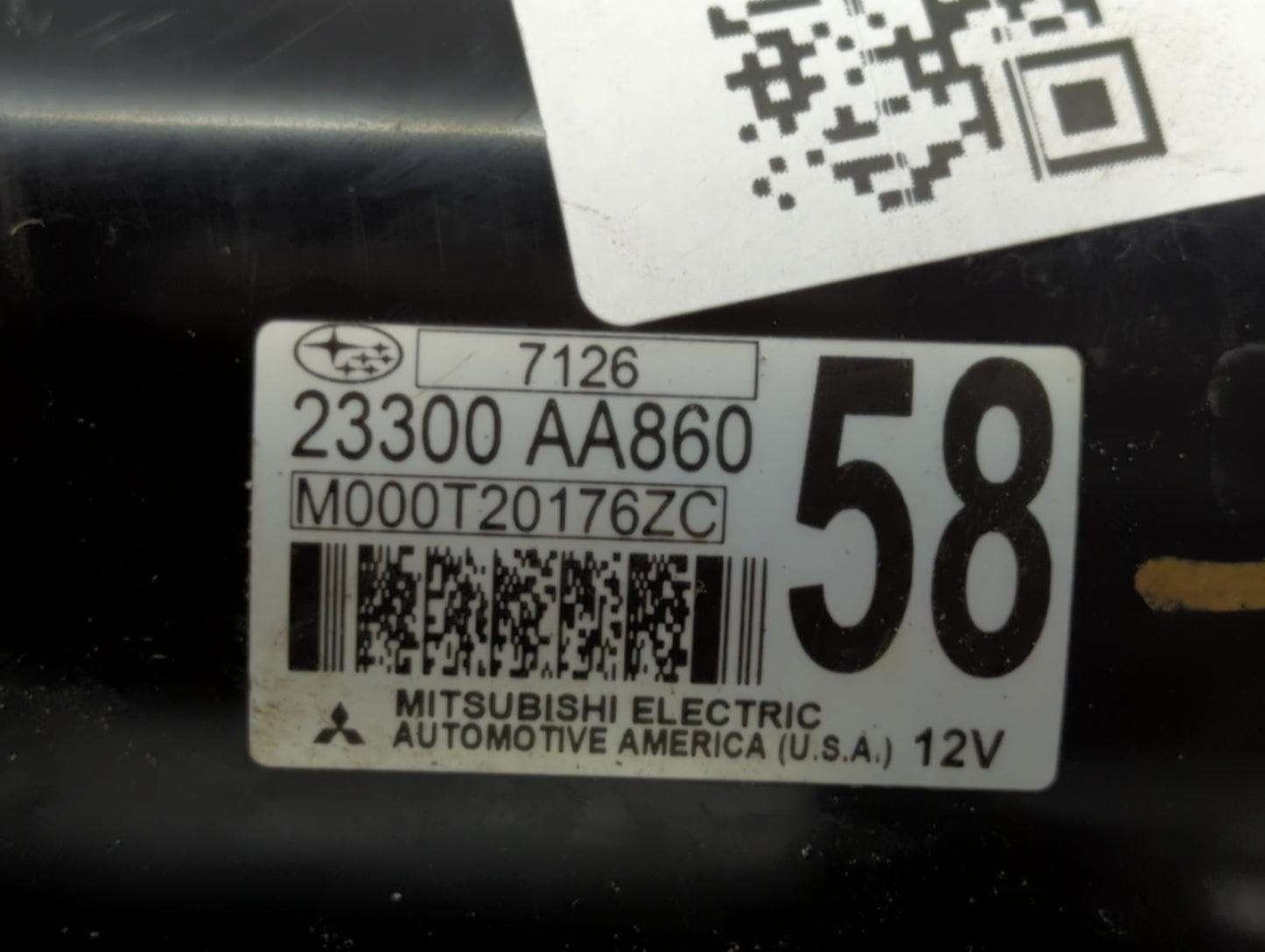 2016-2019 Subaru Legacy Car Starter Motor Solenoid OEM P/N:23300 AA860 Fits Fits 2016 2017 2018 2019 OEM Used Auto Parts - O