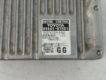 2016-2018 Toyota Avalon PCM Engine Control Computer ECU ECM PCU OEM P/N:TN276200-4480 89661-07551 Fits Fits 2016 2017 2018 OEM Used Auto Parts