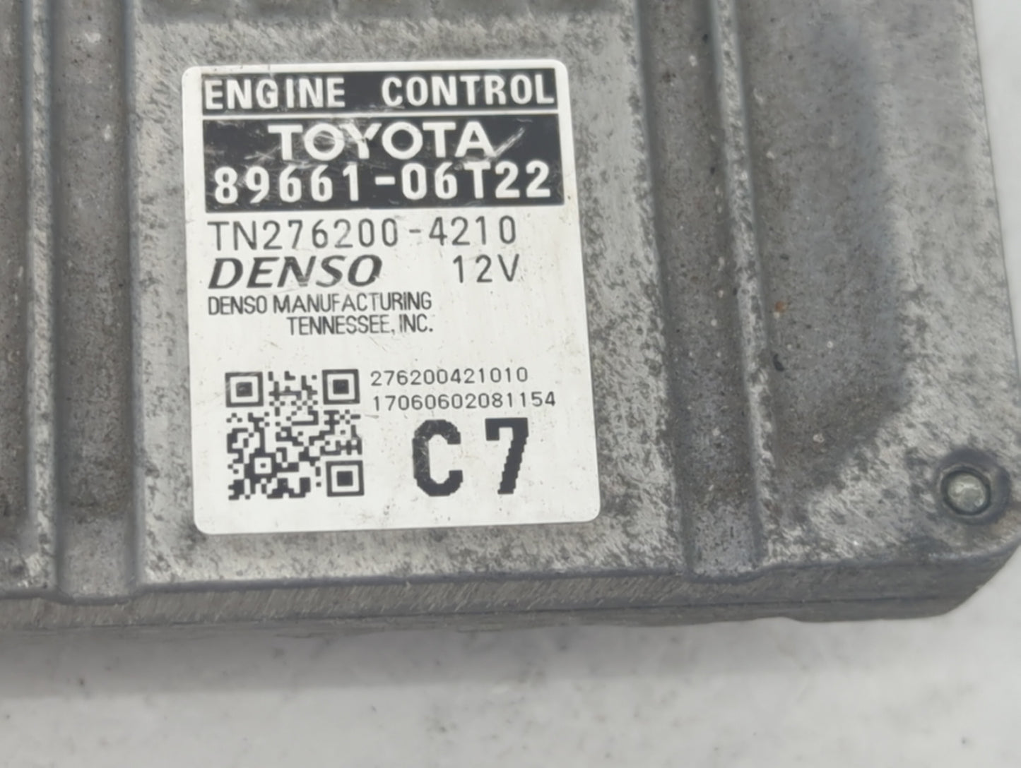 2016-2017 Toyota Camry PCM Engine Control Computer ECU ECM PCU OEM P/N:89661-06T22 TN276200-4210 Fits Fits 2016 2017 OEM Use