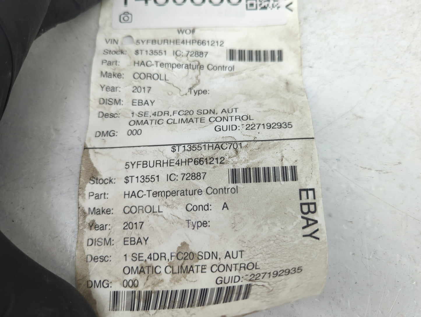 2017-2019 Toyota Corolla Climate Control Module Temperature AC/Heater Replacement P/N:75K114 Fits Fits 2017 2018 2019 OEM Us
