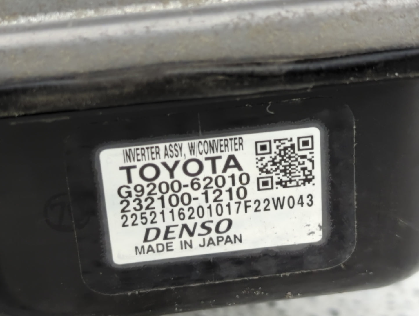 2016-2020 Toyota Mirai Hybrid DC Synergy Drive Power Inverter P/N:232100-1210 G9200-62010 Fits Fits 2016 2017 2018 2019 2020