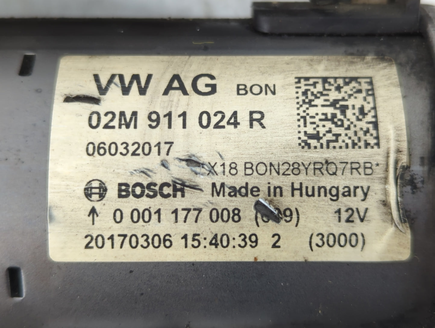 2012-2017 Volkswagen Beetle Car Starter Motor Solenoid OEM P/N:02M 911 024 R Fits OEM Used Auto Parts - Oemusedautoparts1.co