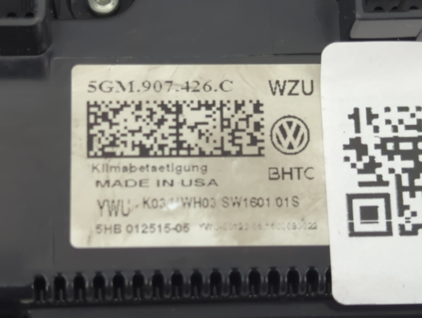 2017 Volkswagen Golf Climate Control Module Temperature AC/Heater Replacement P/N:5GM907426C 5HB012515-05 Fits OEM Used Auto