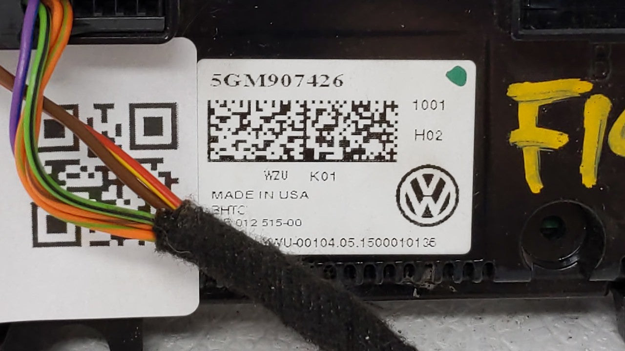 2017 Volkswagen Golf Climate Control Module Temperature AC/Heater Replacement P/N:5GM907426E 5GM907426 Fits OEM Used Auto Pa