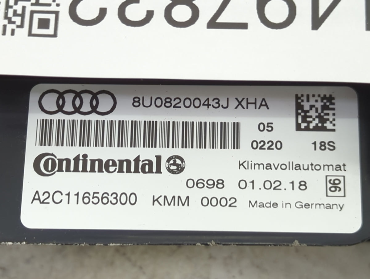 2017-2018 Audi Q3 Climate Control Module Temperature AC/Heater Replacement P/N:8U0820043J A2C11656300 Fits Fits 2017 2018 OE