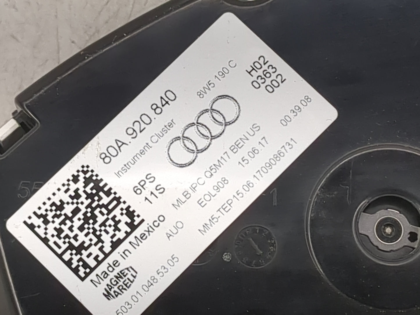 2018-2020 Audi Q5 Instrument Cluster Speedometer Gauges P/N:80A.920.840 8W5190C Miles:49K Fits Fits 2018 2019 2020 OEM Used