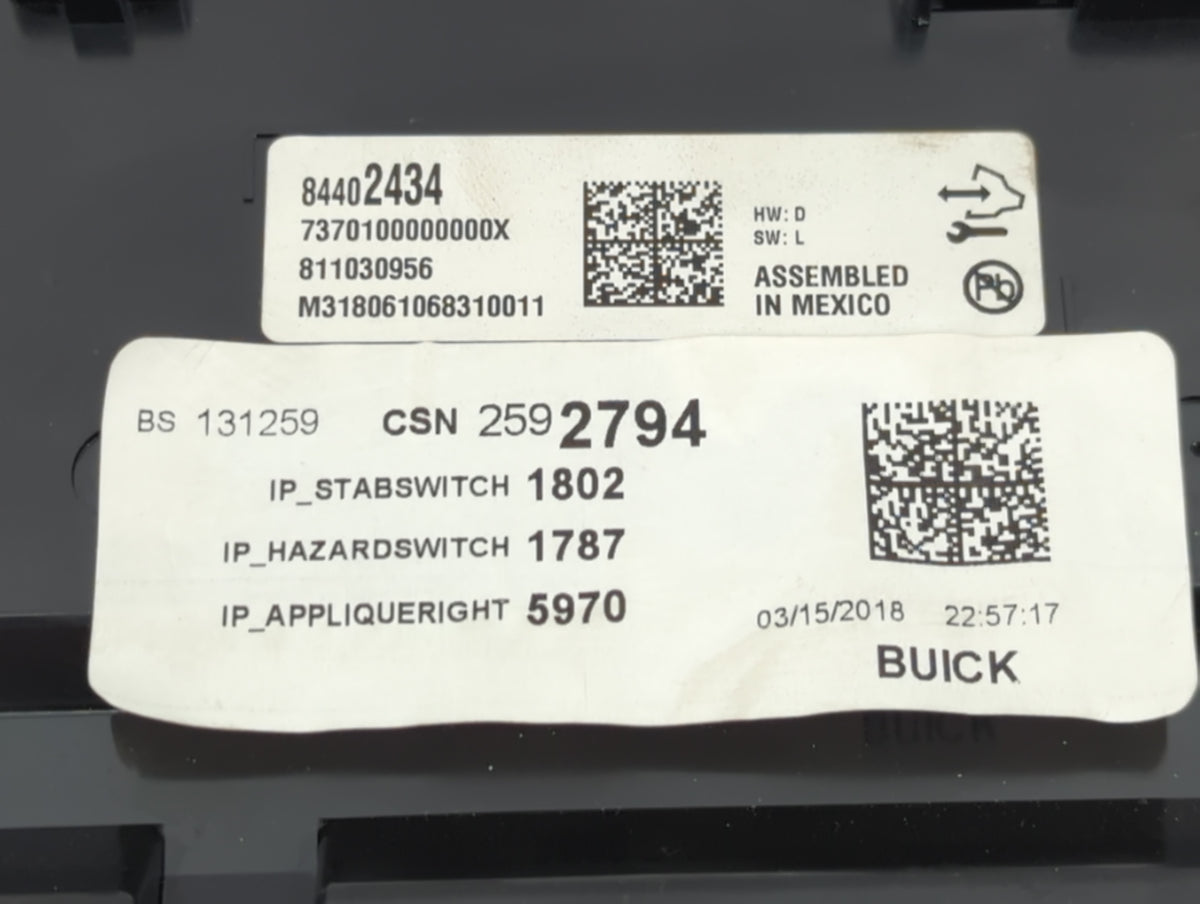2018 Buick Enclave Information Radio Display Screen - Oemusedautoparts1.com