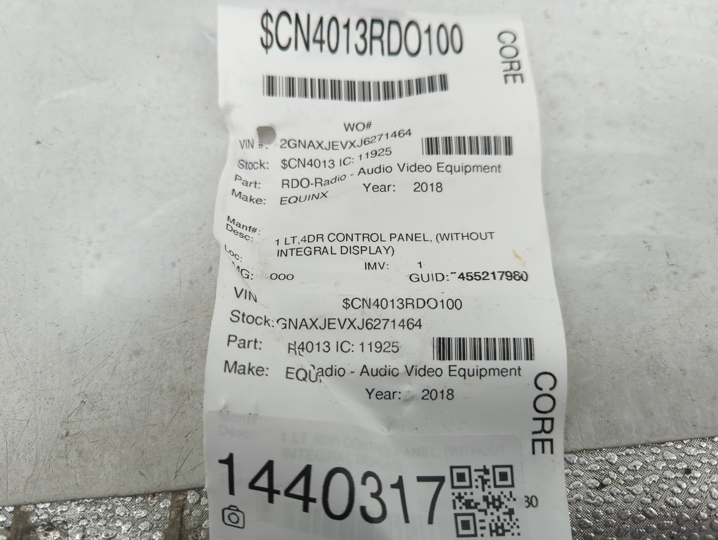 2018 Chevrolet Equinox Radio AM FM Cd Player Receiver Replacement P/N:LC7S 710098681 Fits OEM Used Auto Parts - Oemusedautop