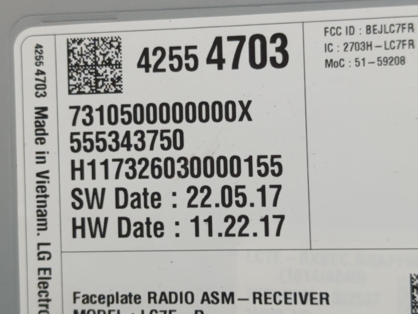 2018 Chevrolet Malibu Radio AM FM Cd Player Receiver Replacement P/N:42554703 Fits OEM Used Auto Parts - Oemusedautoparts1.c