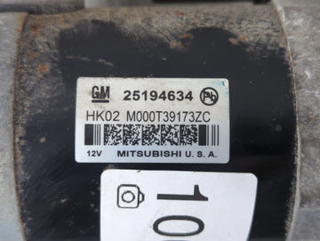 2013-2021 Chevrolet Trax Car Starter Motor Solenoid OEM P/N:M000T39173ZC 25194634 Fits OEM Used Auto Parts